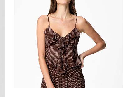 Indiah Cami in Mahogany/Ecru