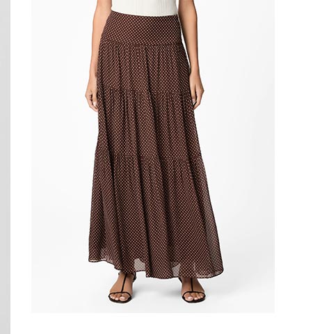 Somi Skirt in Mahogany/Ecru