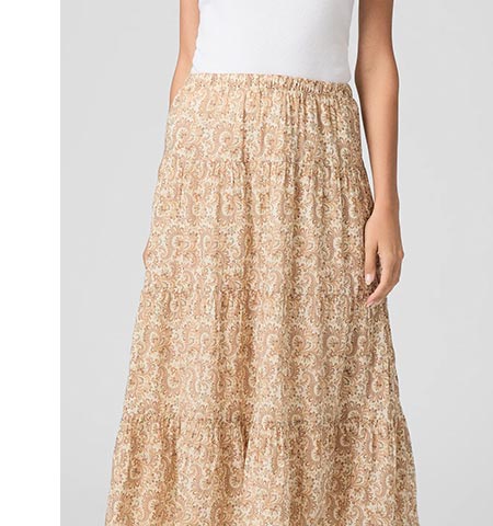 Calabria Skirt in Bone Multi