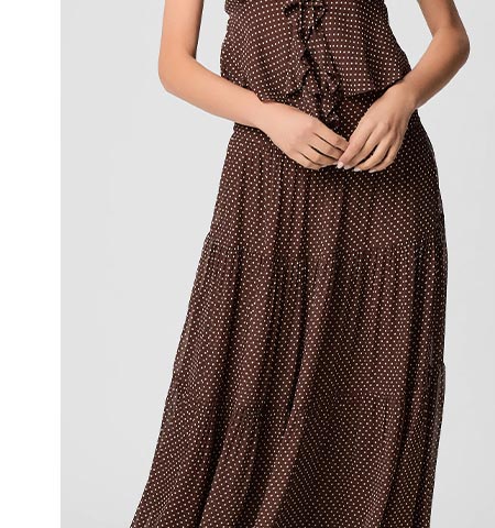 Somi Skirt in Mahogany/Ecru