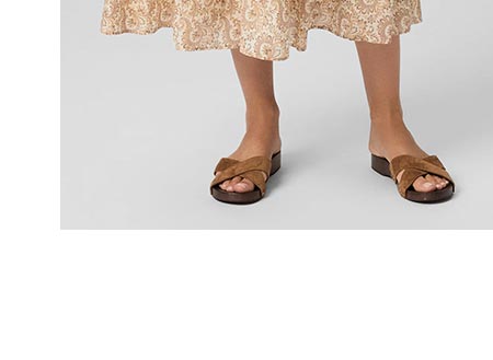 Inez Sandal in Chestnut Suede