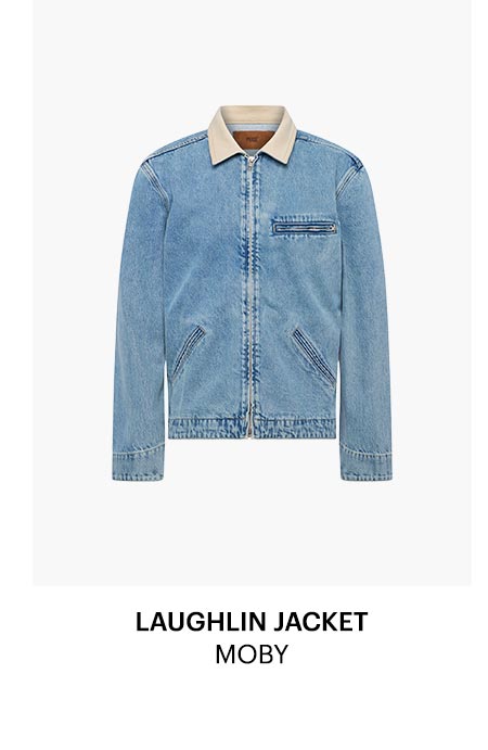 Laughlin Denim Zip Up Jacket in Moby