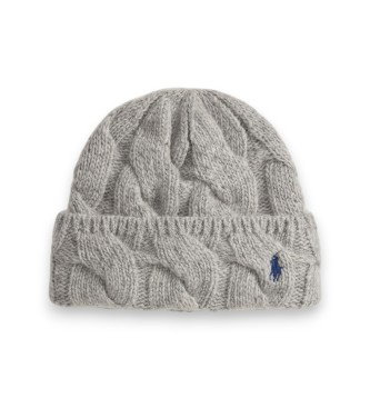 Gorro de mezcla de lana con rayas gris