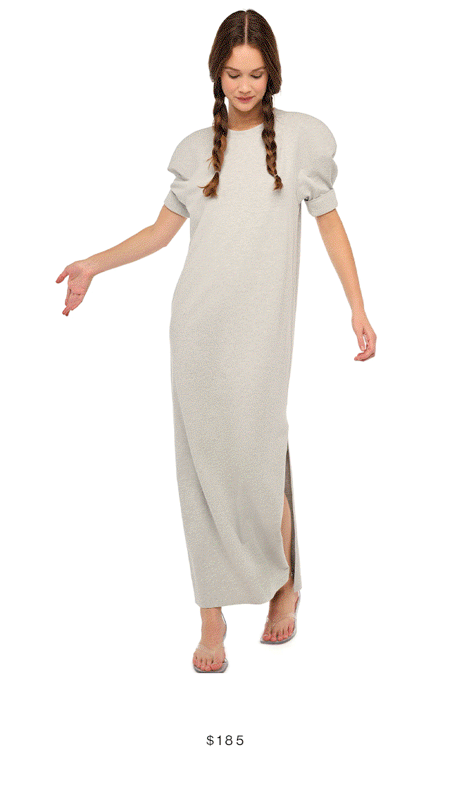 SHORT SLEEVE BOMBER 1980S LONG DRESS