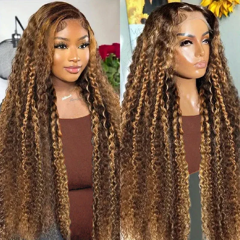 [50% Off - No Code Needed] P4/27 Highlight Wig Deep Wave Human Hair 13x6 Full Lace Front Wigs
