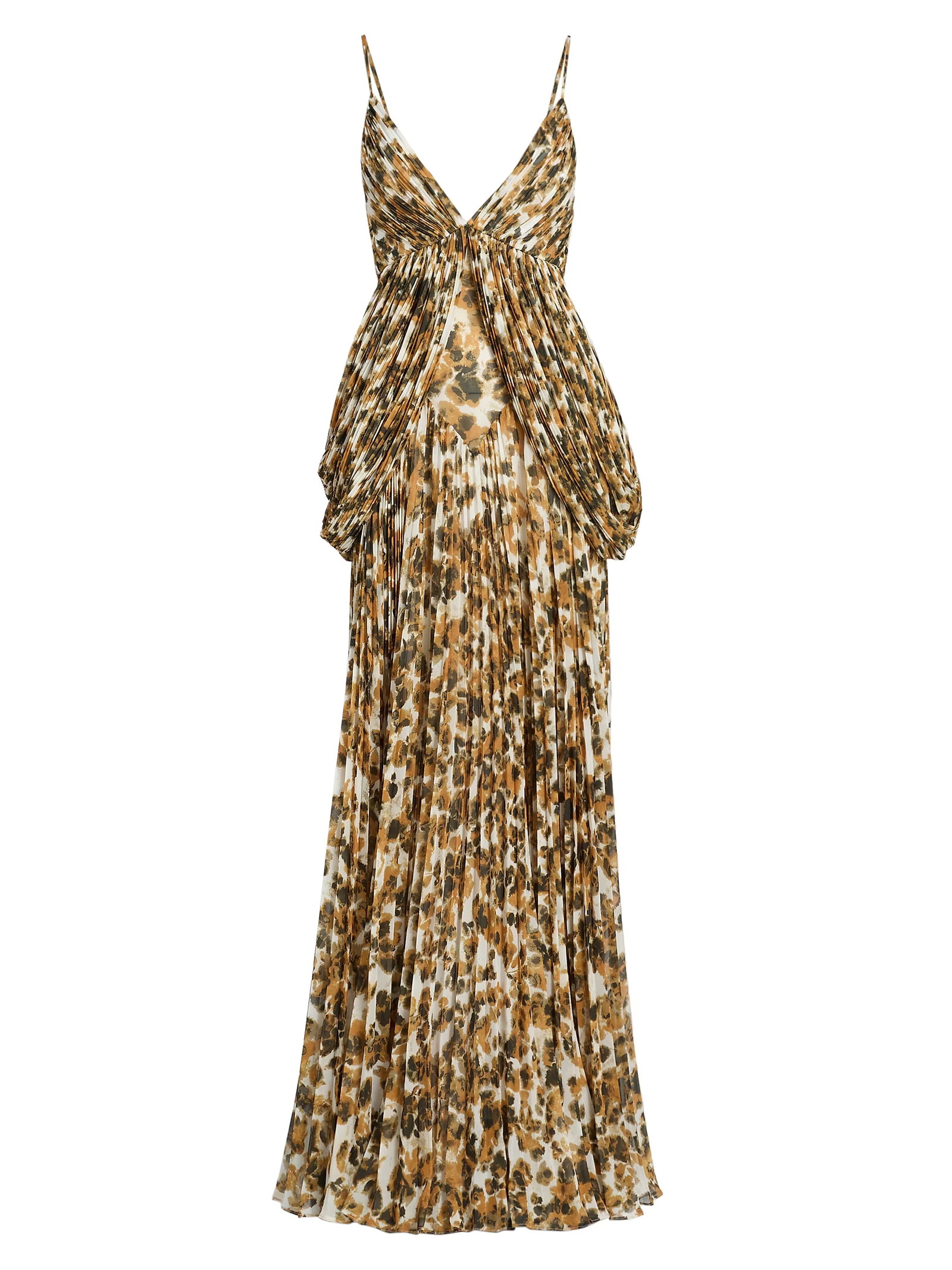 Et Ochs Micah Abstract Chiffon Pleated Gown