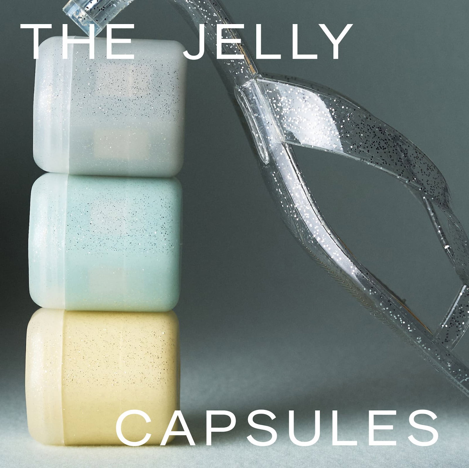 Click to shop The Jelly Capsule Collection. Image of The Jelly Capsules and a jelly sandal.