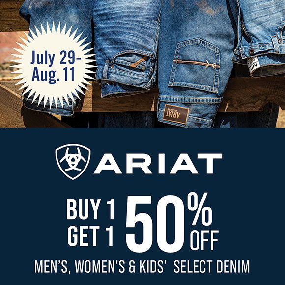Buy 1 Get 1 50% Off Men's, Women's and Kids' Select Denim