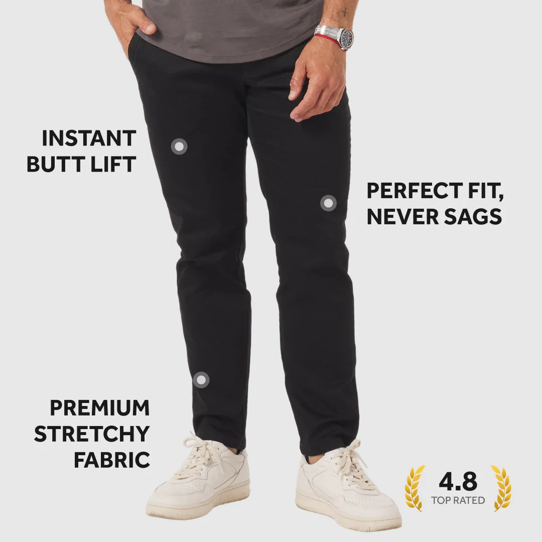 Image of Feel Good Solid Black Chinos