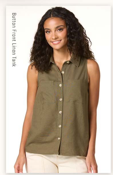 Shop Button Front Linen Tank