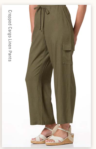 Shop Cropped Cargo Linen Pants