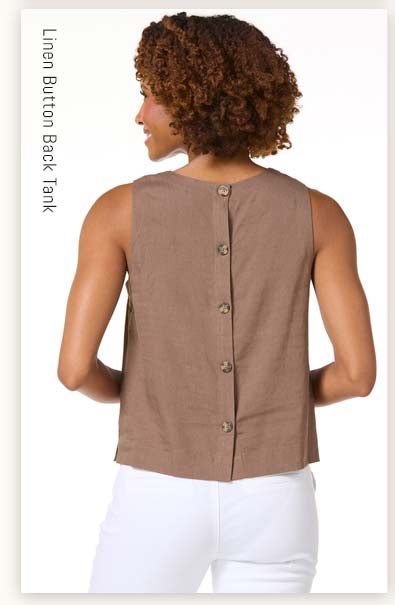 Shop Linen Button Back Tank
