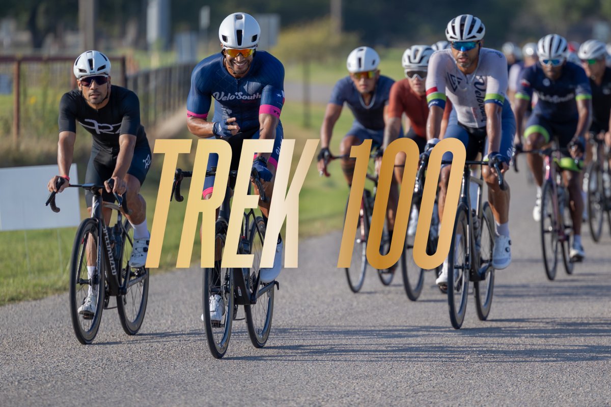 Cyclists riding together at Trek 100 Texas