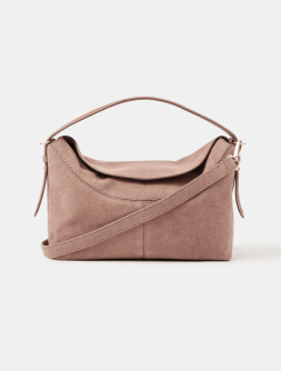 Fold Top Suede Bag