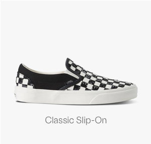 Vans Classic Checkerboard Sequin Slip-Ons in Black/White