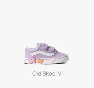 Vans Toddler's Old Skool V Butterfly Sneakers in Purple/White