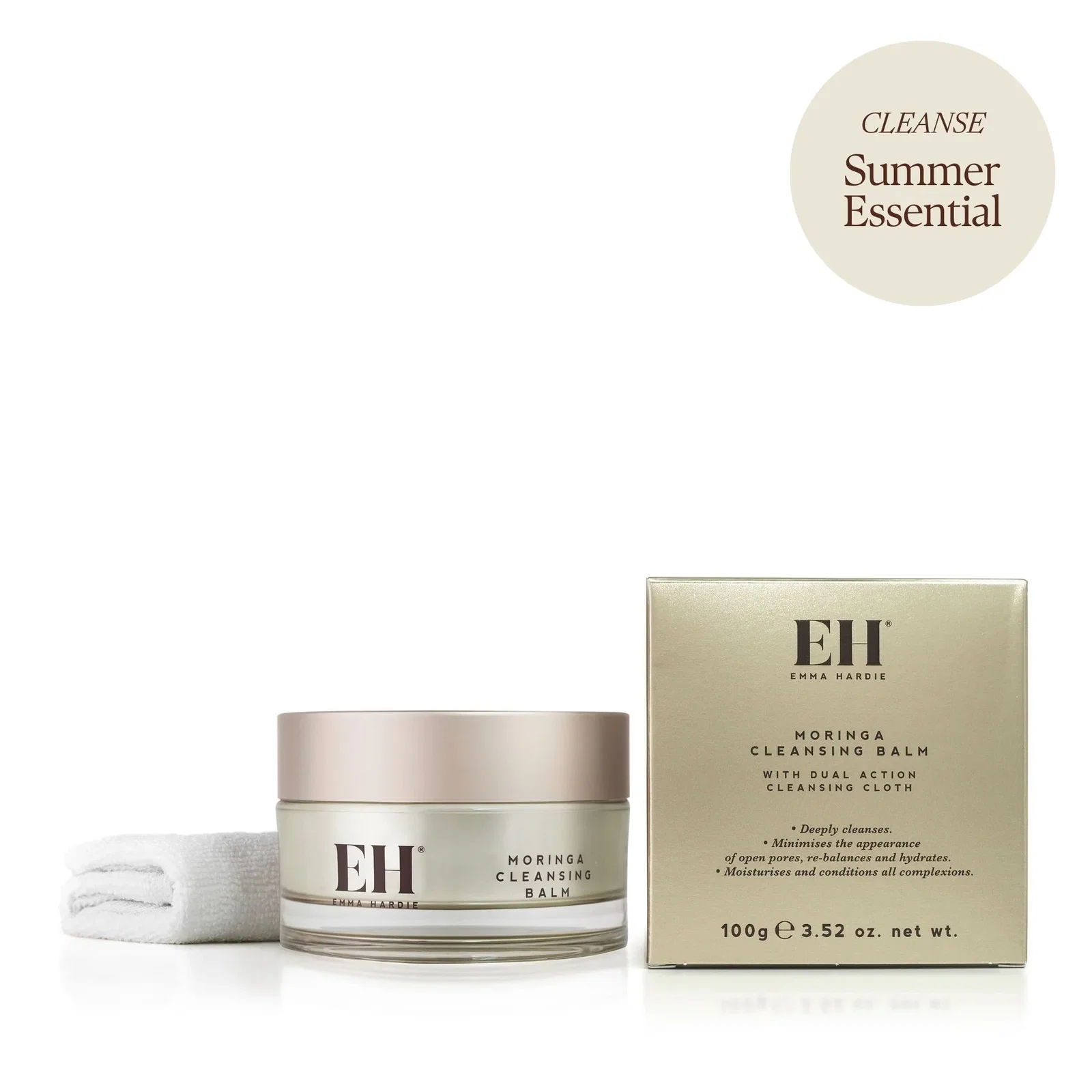 Image of Moringa Cleansing Balm with Dual Action Cleansing Cloth