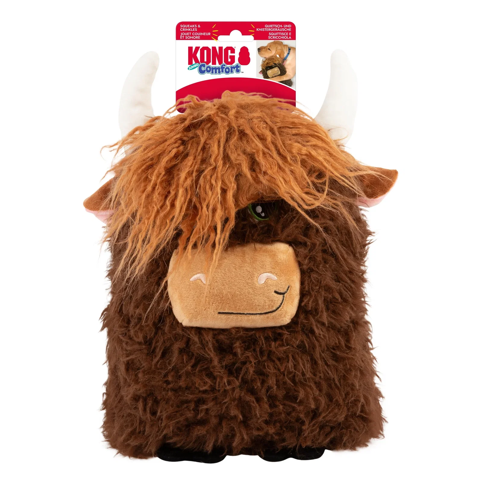 Image of KONG Comfort Jumbo Highland Cow Dog Toy