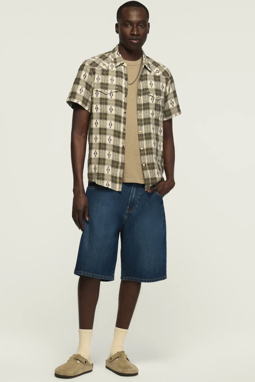 Image of Lucky Brand Baggy Short - Men's Shorts Denim Jean in Dark Matter