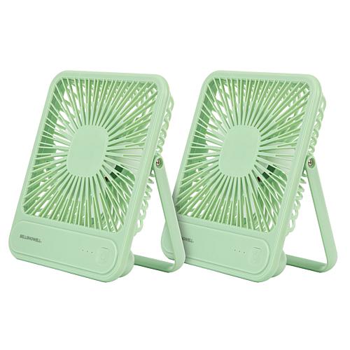 Bell + Howell 2pk Rechargeable Fans with Charging Block