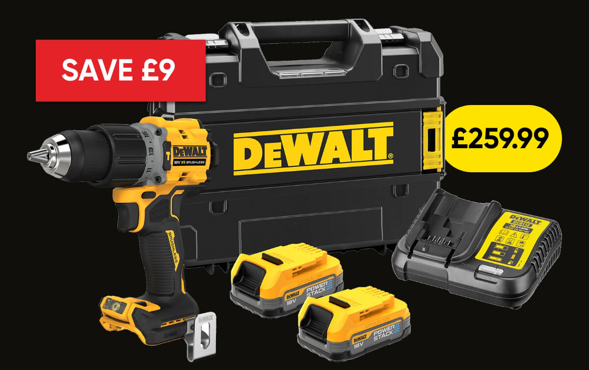 DeWalt DCD805E2T-GB Powerstack 18V XR Brushless Combi Drill Kit 2 x 1.7Ah