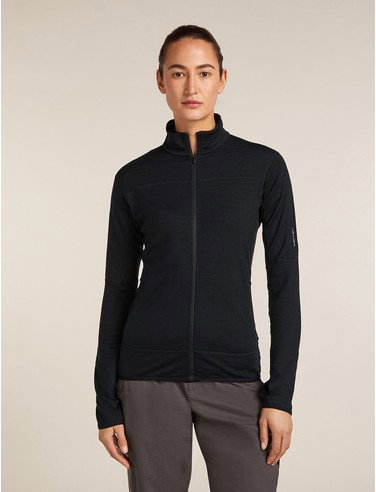 Women's Merino Blend 300 RealFleece™ Descender Long Sleeve Zip Jacket - Black / XL
