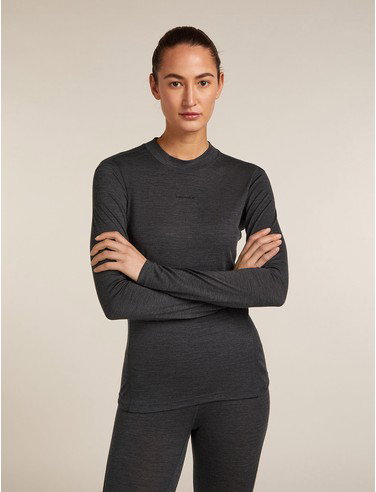 Women's 200 MerinoFine™ Ace Long Sleeve Mock Neck Thermal Top - Jet Heather / L