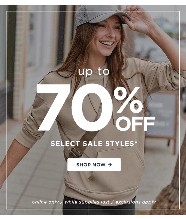 up to 70% off select sale styles / shop now