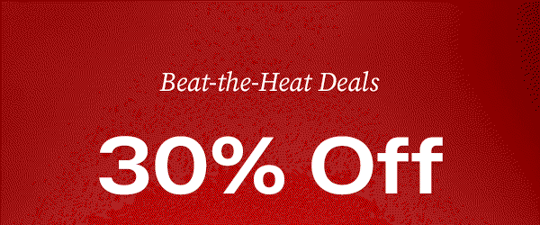 A bright red background with glowing overlaid text that says Beat-the-Heat Deals. 30% Off All Keds Champion styles! Prices as low as $27.99. Shop Keds Champion.