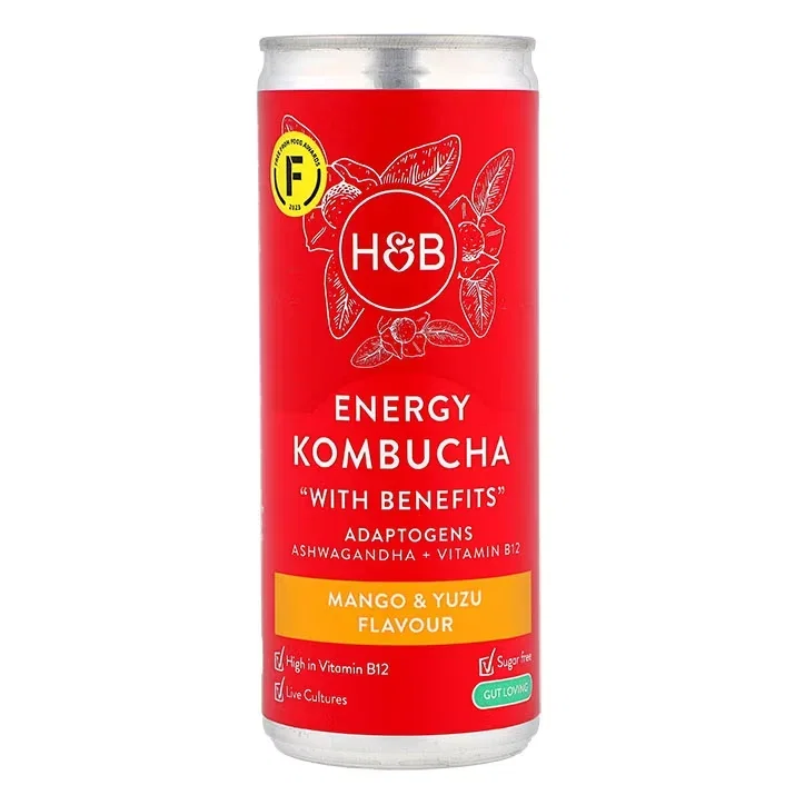 Holland & Barrett Energy Kombucha sabor Mango y Yuzu 250ml