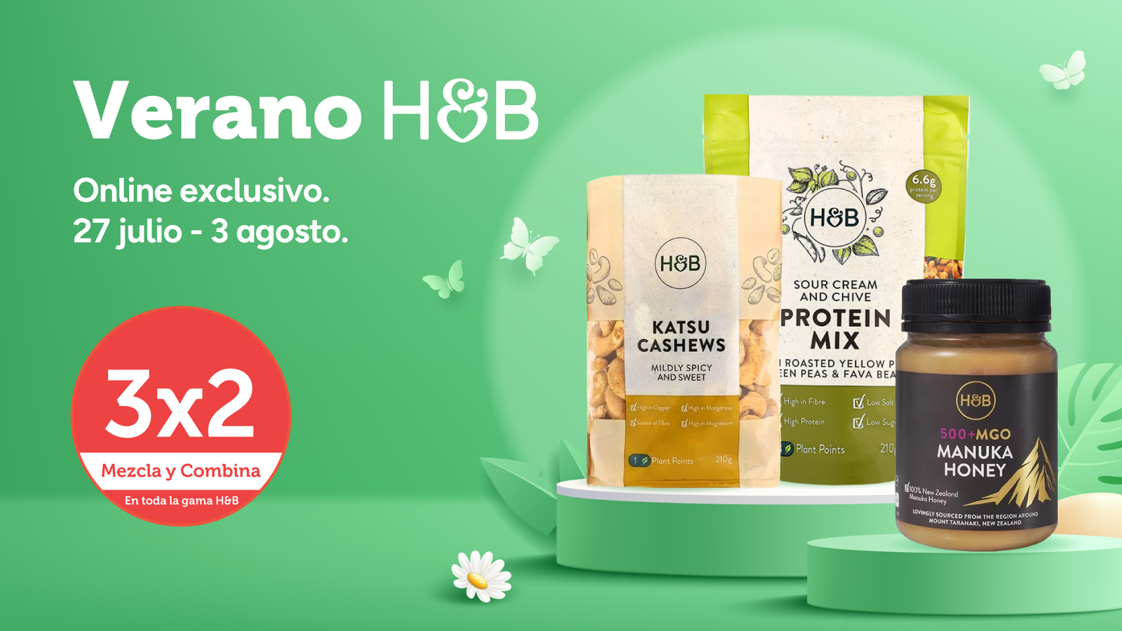 Verano H&B: comida saludable en 3x2 Mezcla y Combina, del 27 de julio al 3 de agosto