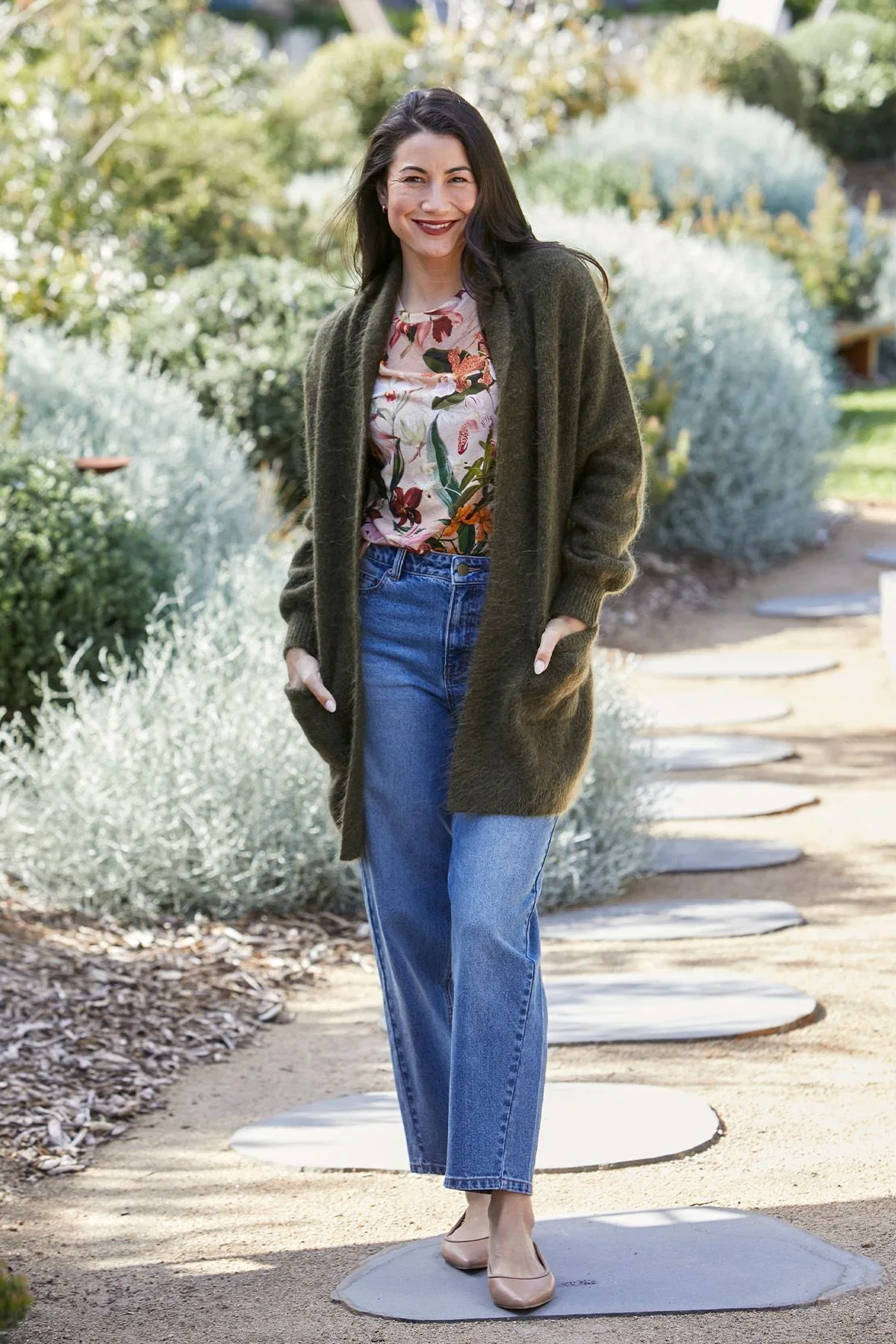 Image of Luxe Long Cardigan in Dark Olive