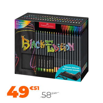 Trousse rouleau 72 Crayons de couleurs Black edition - Faber Castell