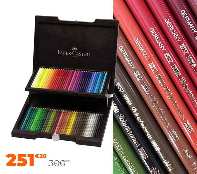 Crayon de couleur Polychromos - Coffret en bois 72 couleurs - Faber-Castell