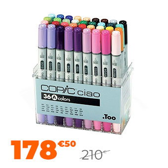 Marqueur à alcool double-pointe Ciao Set A 36 couleurs - Copic