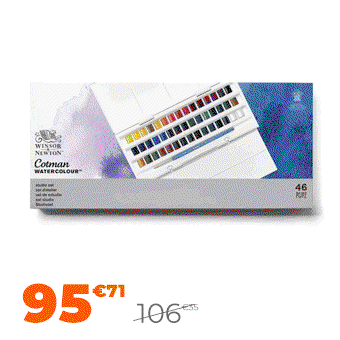 Aquarelle fine Cotman 45 demi-godets - Winsor & Newton