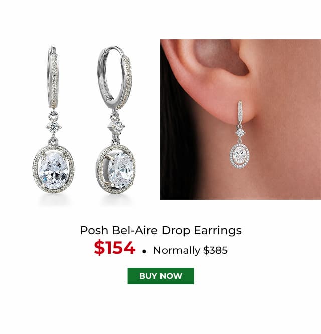 Posh Bel Aire Drop Earrings Platinum Clad