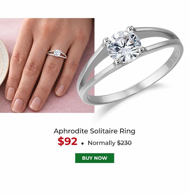 Aphrodite Solitaire Ring Platinum Clad