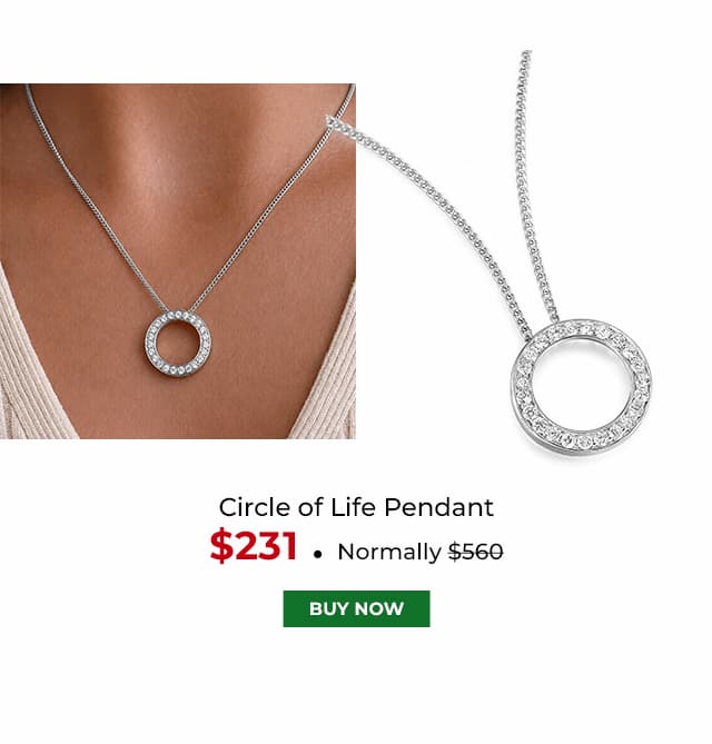 Circle of Life Pendant Platinum Clad