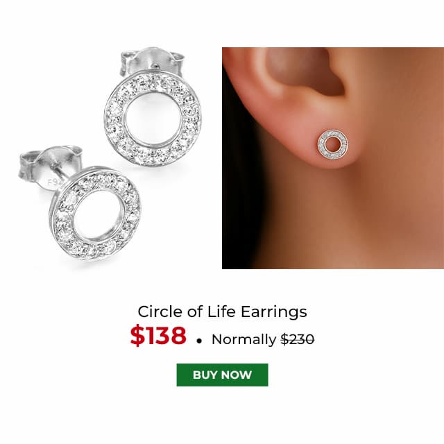 Circle of Life Earrings Platinum Clad
