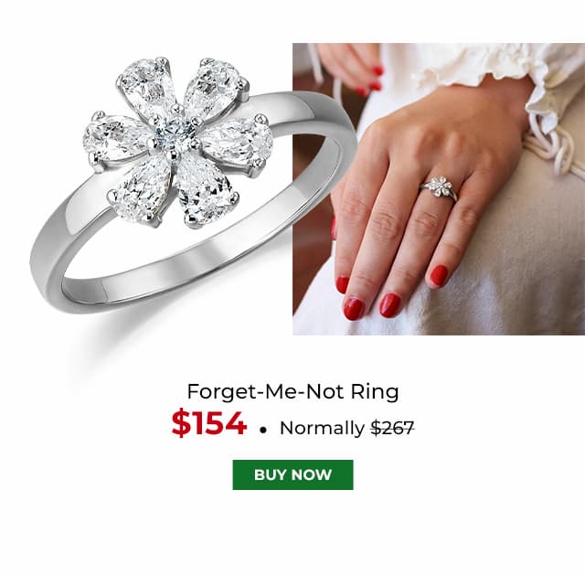 Forget Me Not Ring Platinum Clad