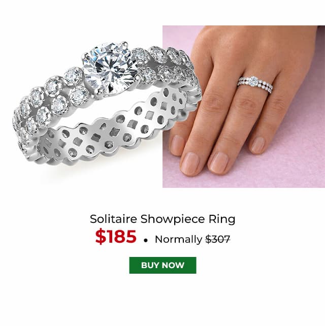 Solitaire Showpiece Ring Platinum Clad