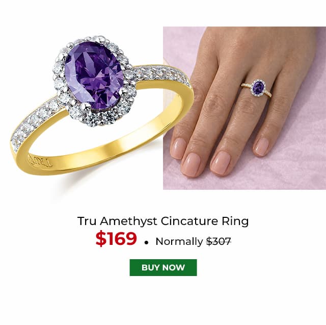 Tru Amethyst Cincature Ring Gold Clad