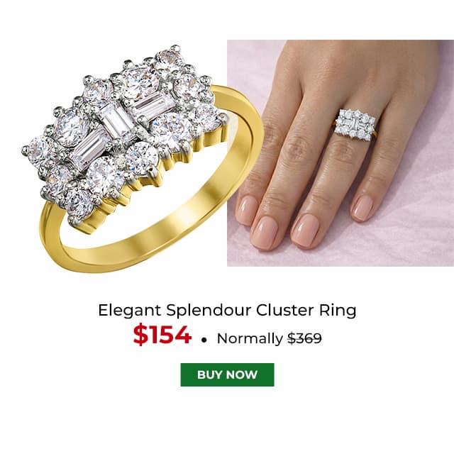 Elegant Splendour Cluster Ring Gold Clad