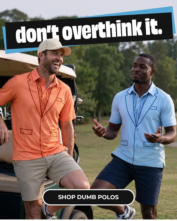 Dumb Blue or Orange Tuxedo Golf Polo