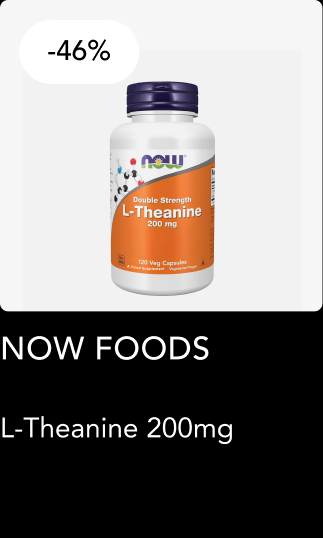 NOW Foods L-Theanine 200mg — 46% off. Shop now