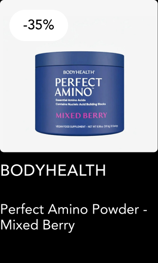BodyHealth Perfect Amino Powder Mixed Berry — 35% off. Shop now
