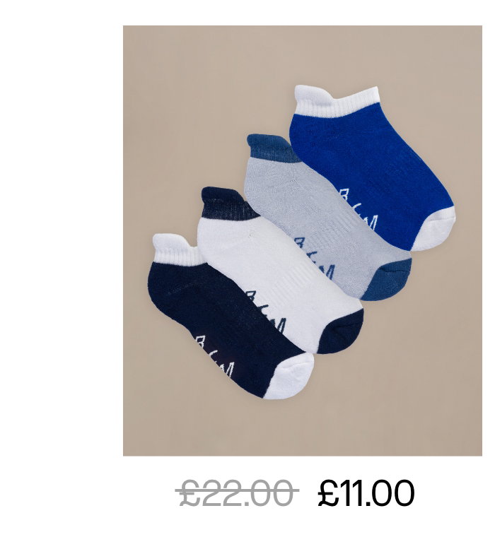 Mens Luxe Trainer Socks – 4 Pack. Shop now.