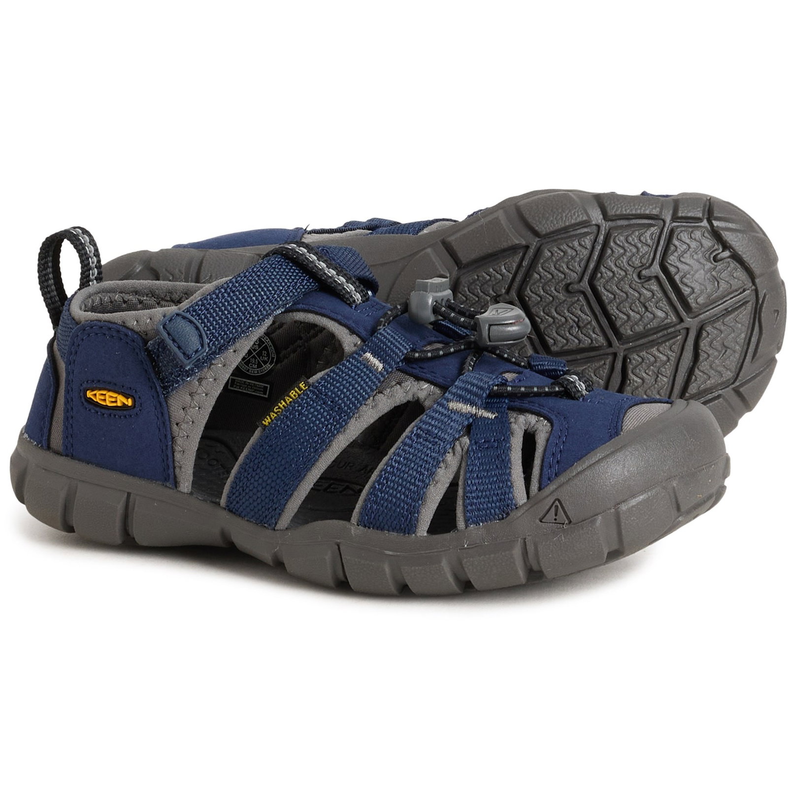 Keen Boys and Girls Seacamp II CNX Sport Sandals | Naval Academy/Drizzle | Size 12T | Polyester