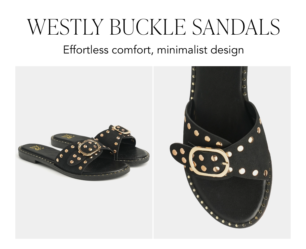 Westly Buckle Sandals. Effortless comfort, minimalist design.